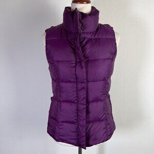 Eddie Bauer NWT Premium Quality Goose Down Vest Women's XS Purple Puffer